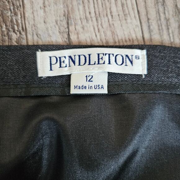 Pendleton Wool Pencil Skirt Kick Pleat Gray Lined Office Professional Size 12 - Picture 6 of 12
